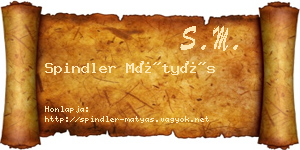 Spindler Mátyás névjegykártya